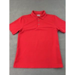 Grand Slam Mens Large Red Solid Golf Performance Polo Shirt Collared